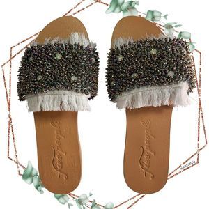Free People Beaded Outer Banks Slip On Sandals 7